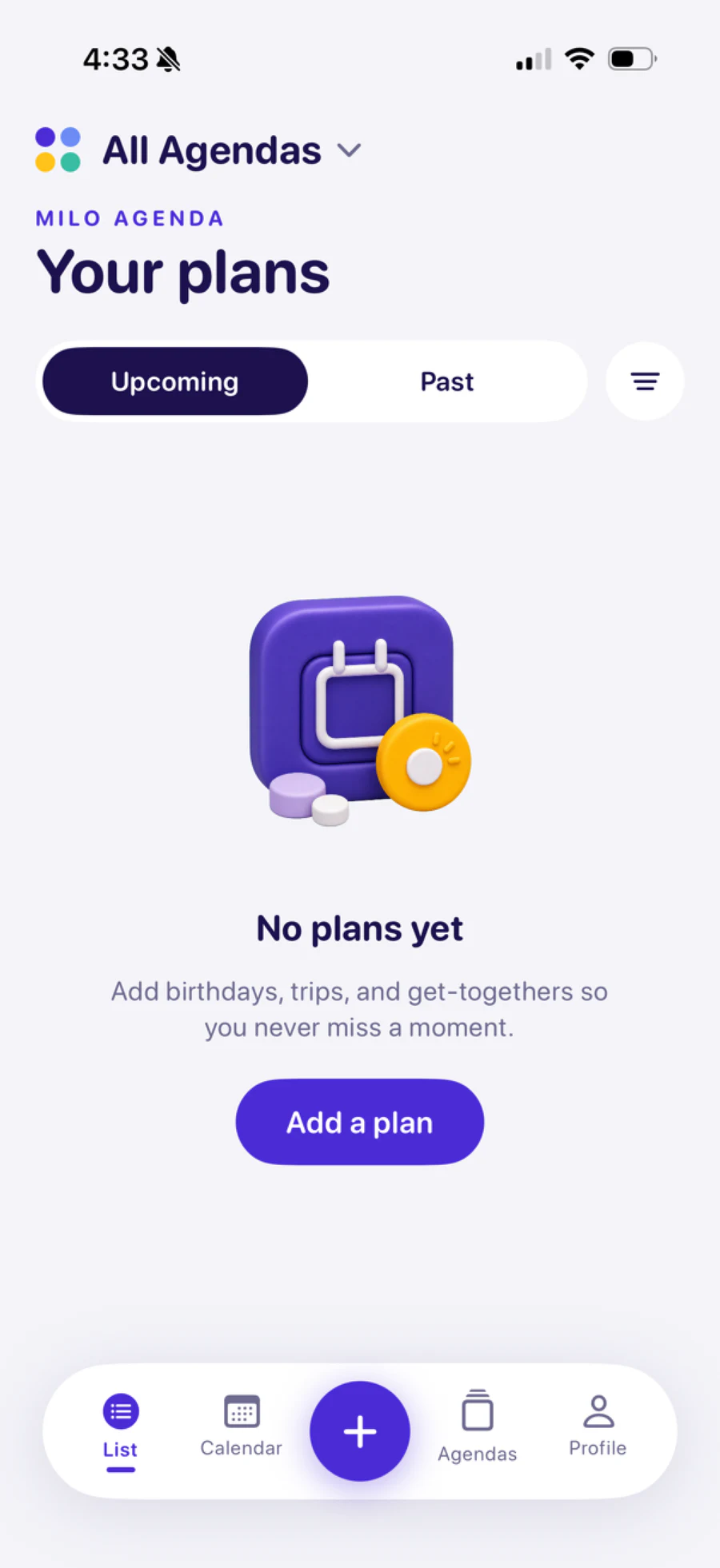 Milo See Every Plan screen